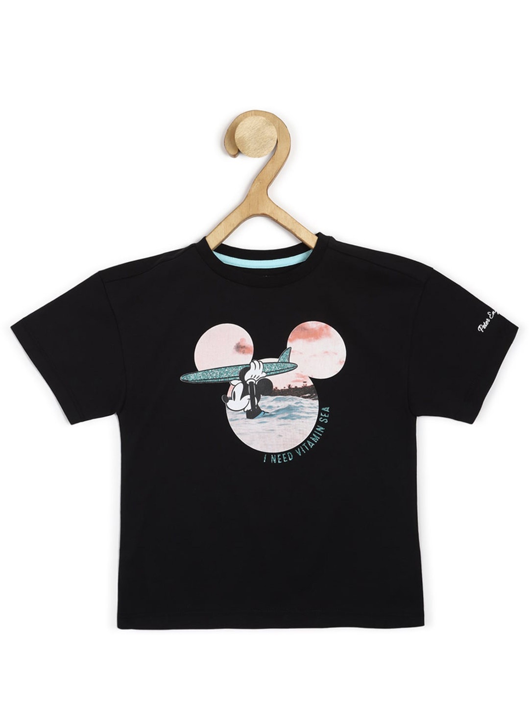 

Peter England Girls Mickey Mouse Printed T-shirt, Black