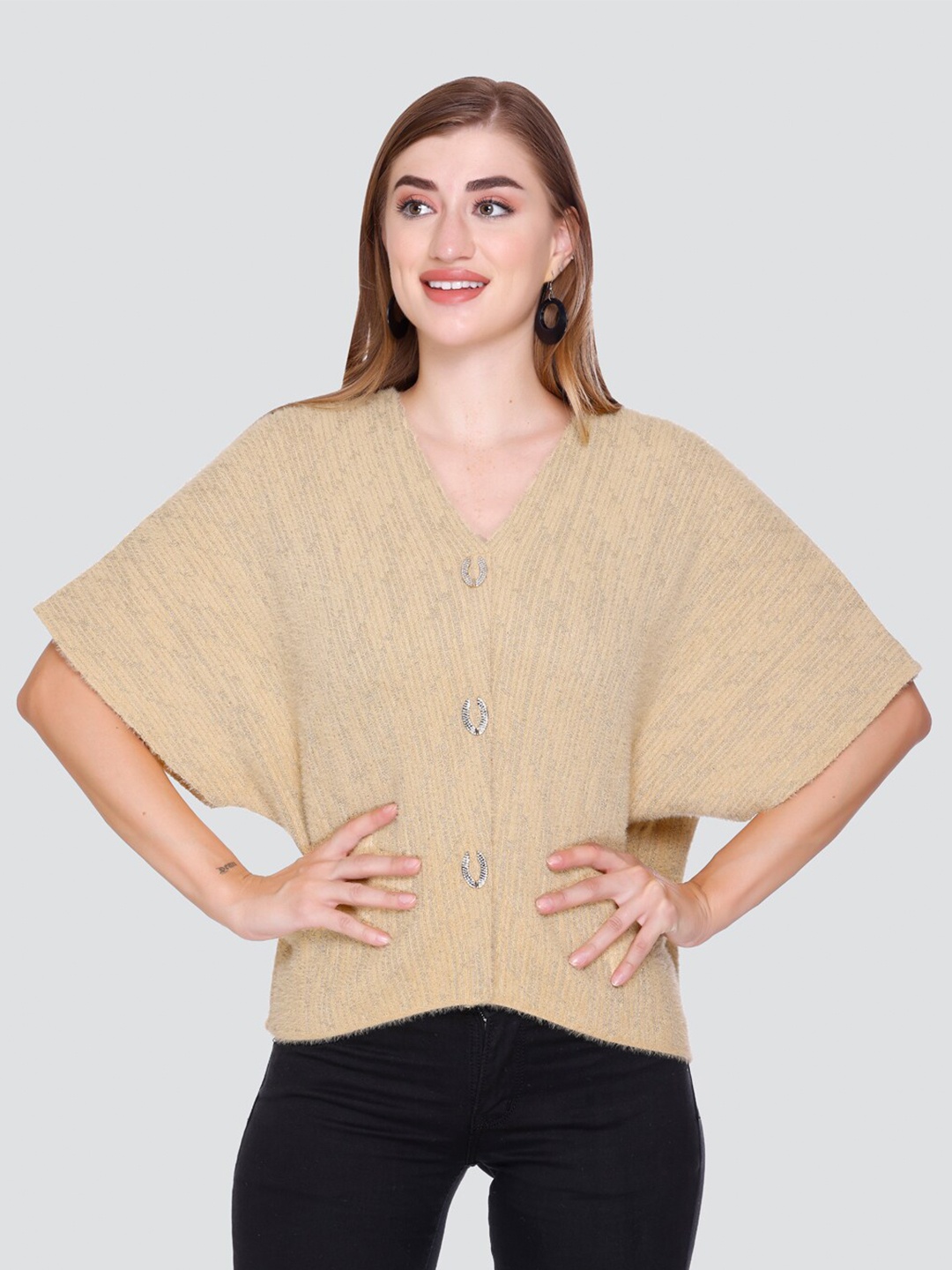 

Elthia Self Design Woollen Kaftan Top, Mustard