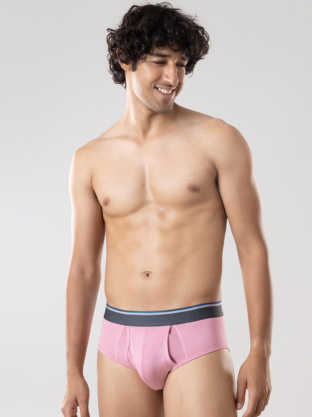 

Gloot Men Breathable Cool Mesh Zones & Anti Odor Brief GLI004, Pink