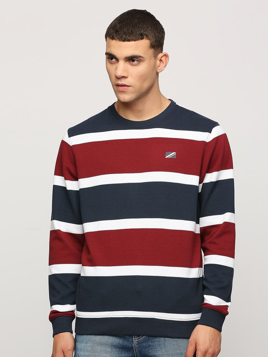 

Pepe Jeans Striped Long Sleeves Pure Cotton Pullover, Red