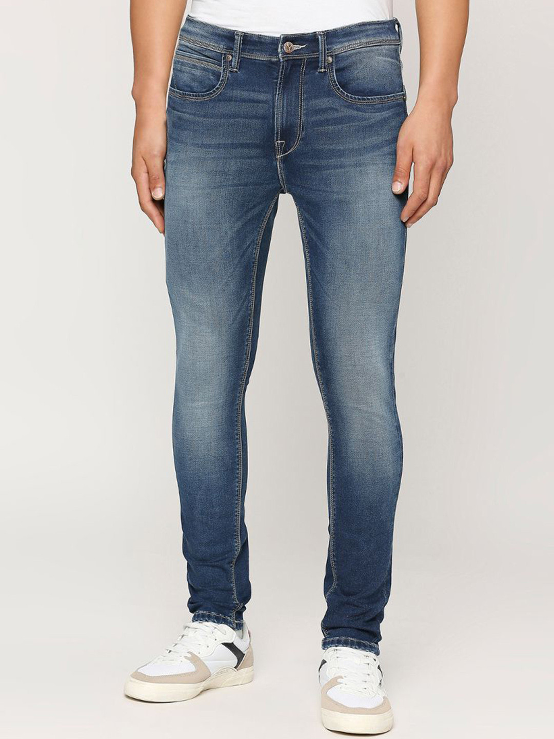 

Pepe Jeans Men Mid-Rise Crinkle Clean Look Stretchable Jeans, Blue