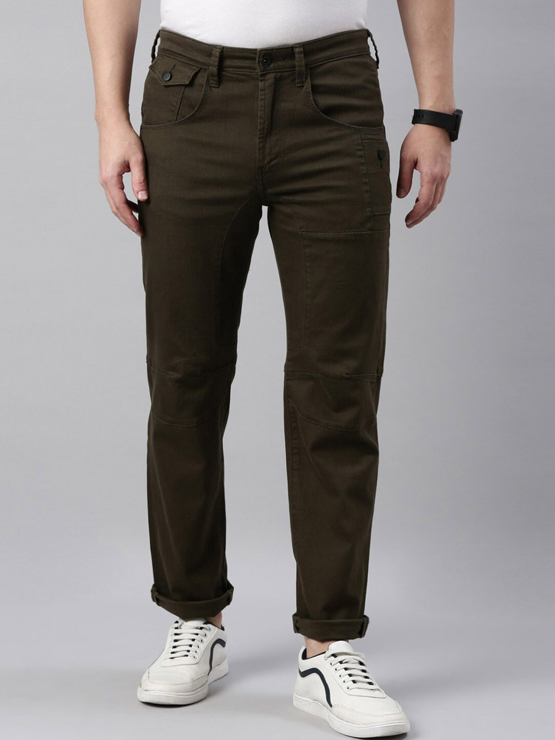 

American Bull Men Clean Look Mid-Rise Jeans, Brown
