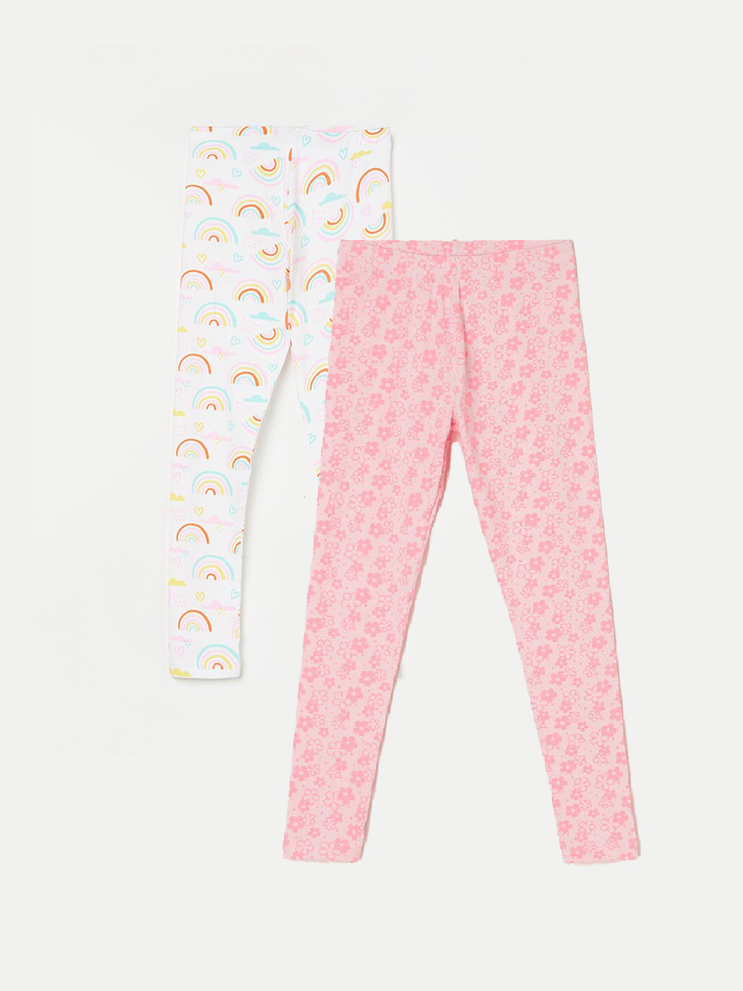 

Fame Forever by Lifestyle Girls Pack Of 2 Printed Ankle Length Leggings, White
