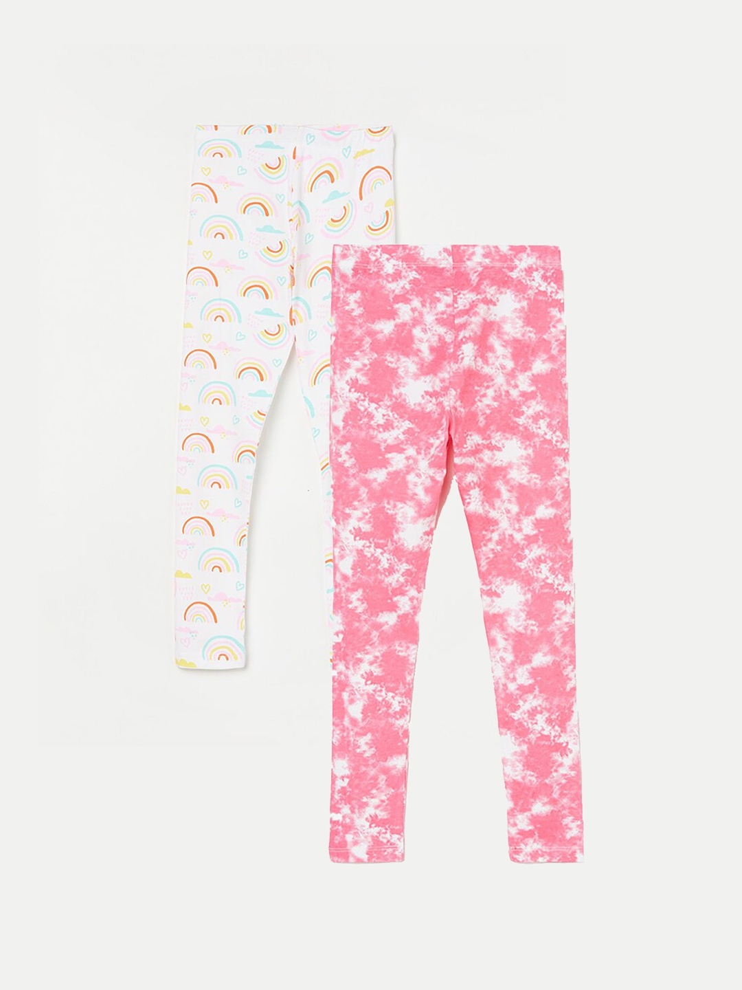 

Fame Forever by Lifestyle Girls Pack Of 2 Printed Ankle Length Leggings, White