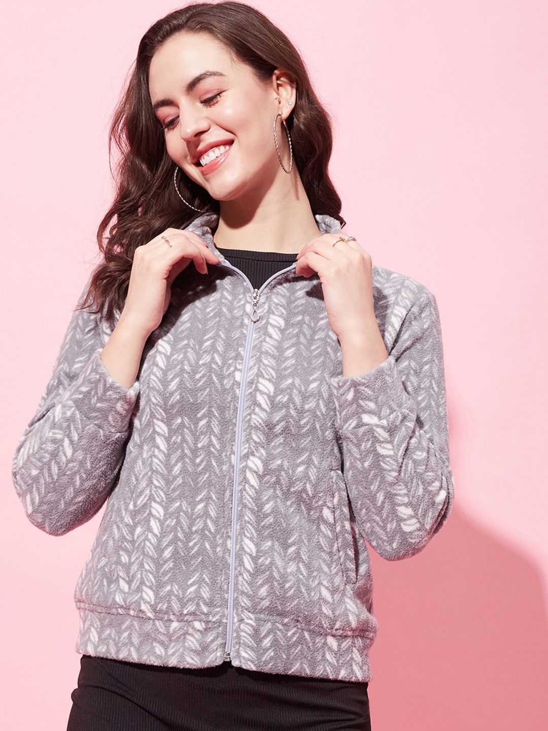 

Modeve Lightweight Abstract Printed Tailored Jacket, Grey