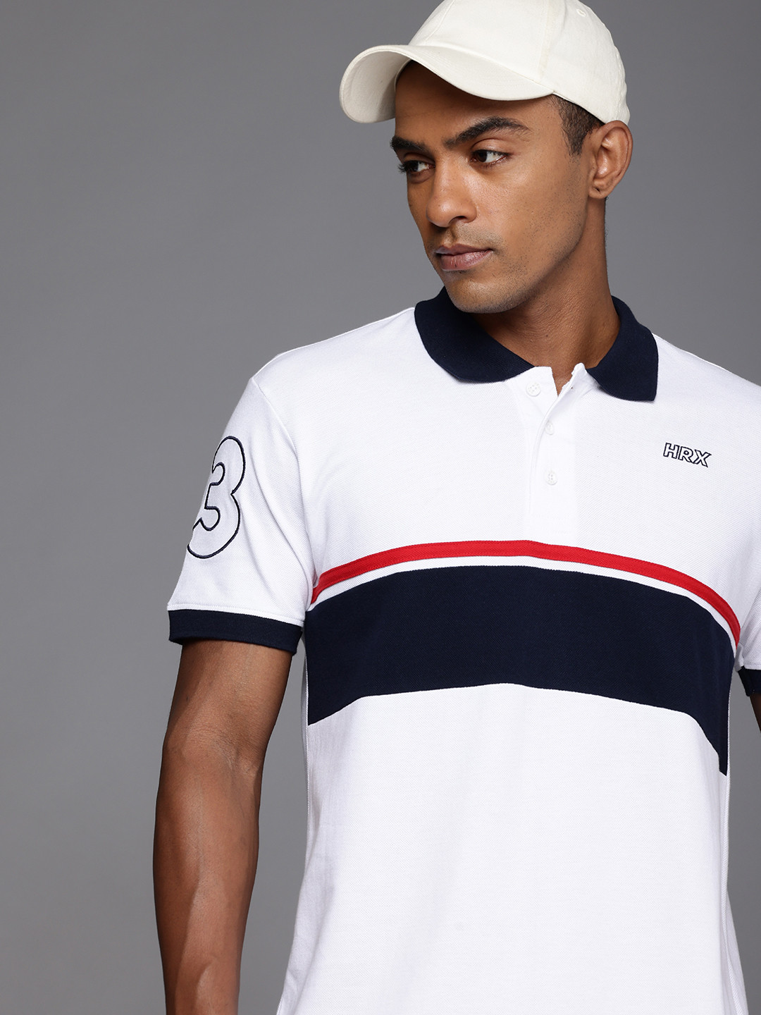 

HRX by Hrithik Roshan Men Self Design Polo Collar T-shirt, White
