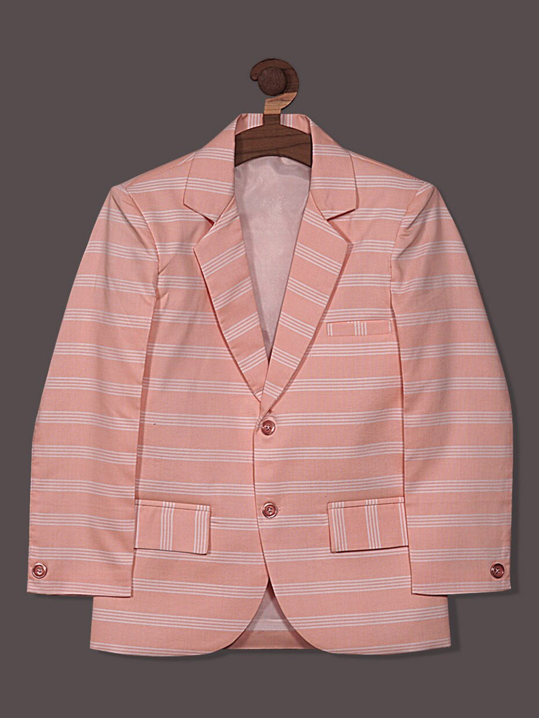 

RIKIDOOS Boys Tailor-Fit Single-Breasted Blazer, Peach