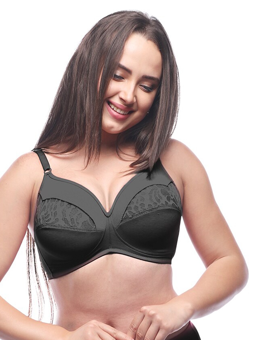 

Lovable Full Coverage Non Padded Cotton Everyday Bra With All Day Comfort, Black