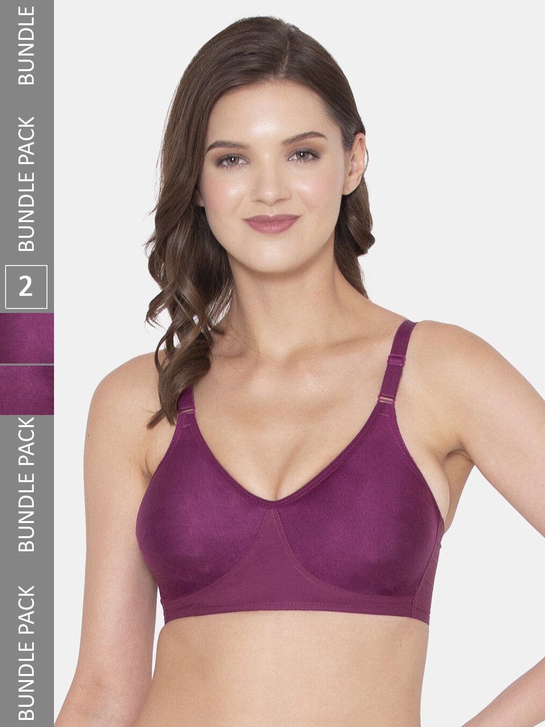 

Souminie Pack Of 2 Full Coverage All Day Comfort Cotton Bra, Magenta