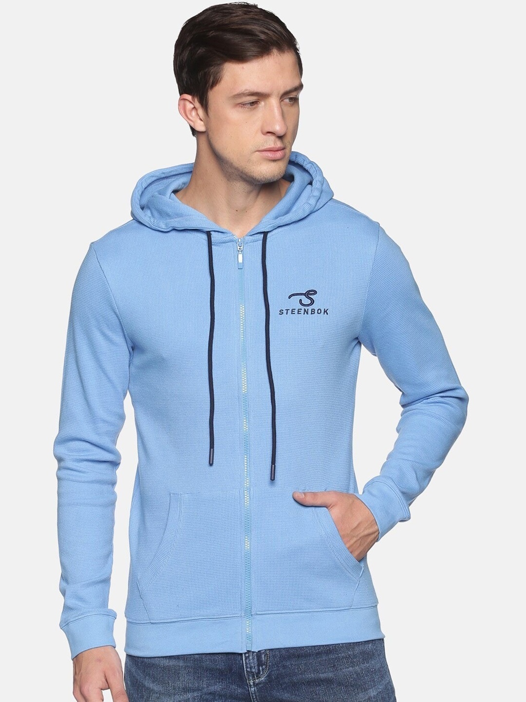 

Steenbok Hooded Cotton Sweatshirt, Blue