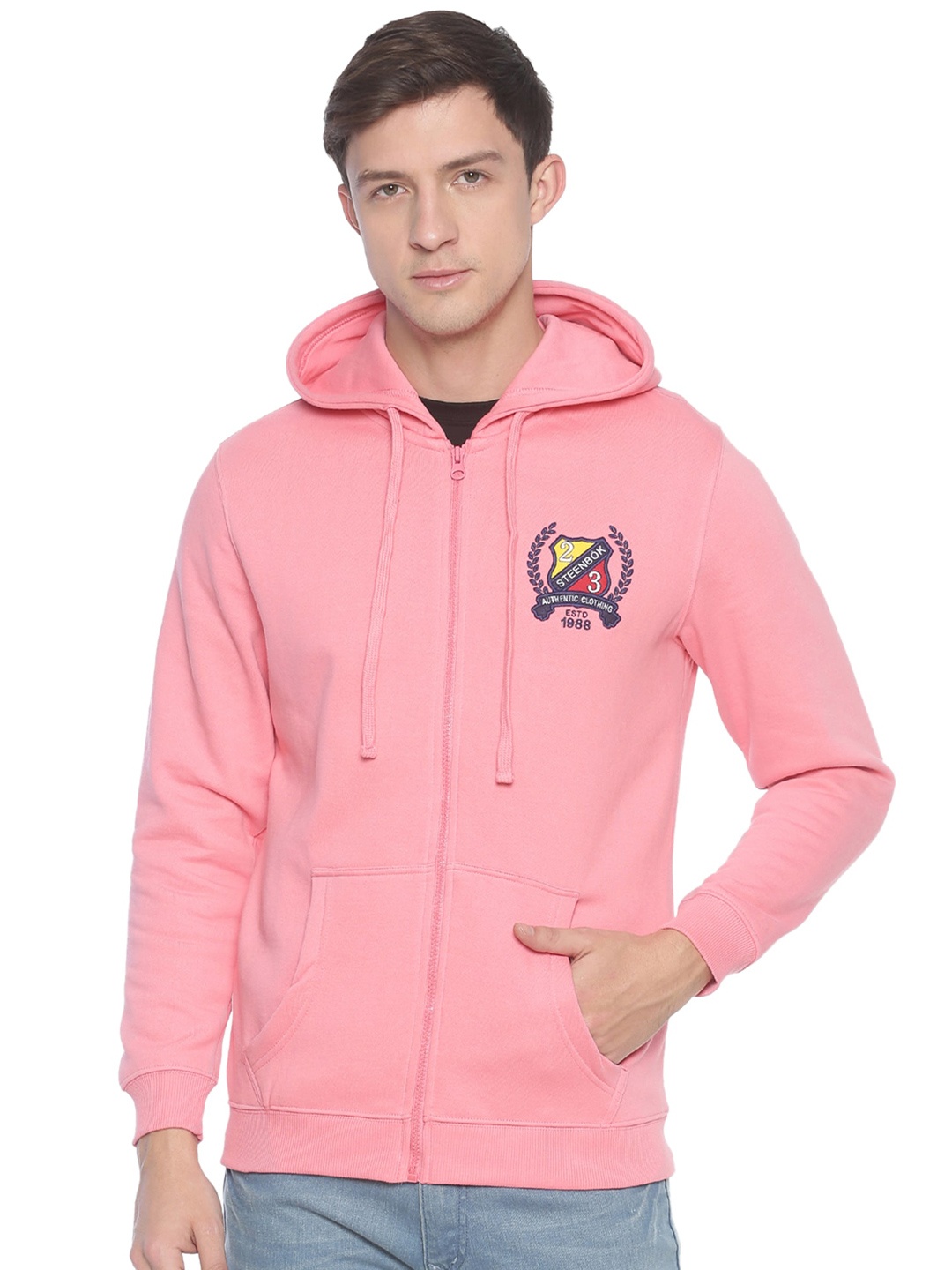 

Steenbok Hooded Cotton Sweatshirt, Pink