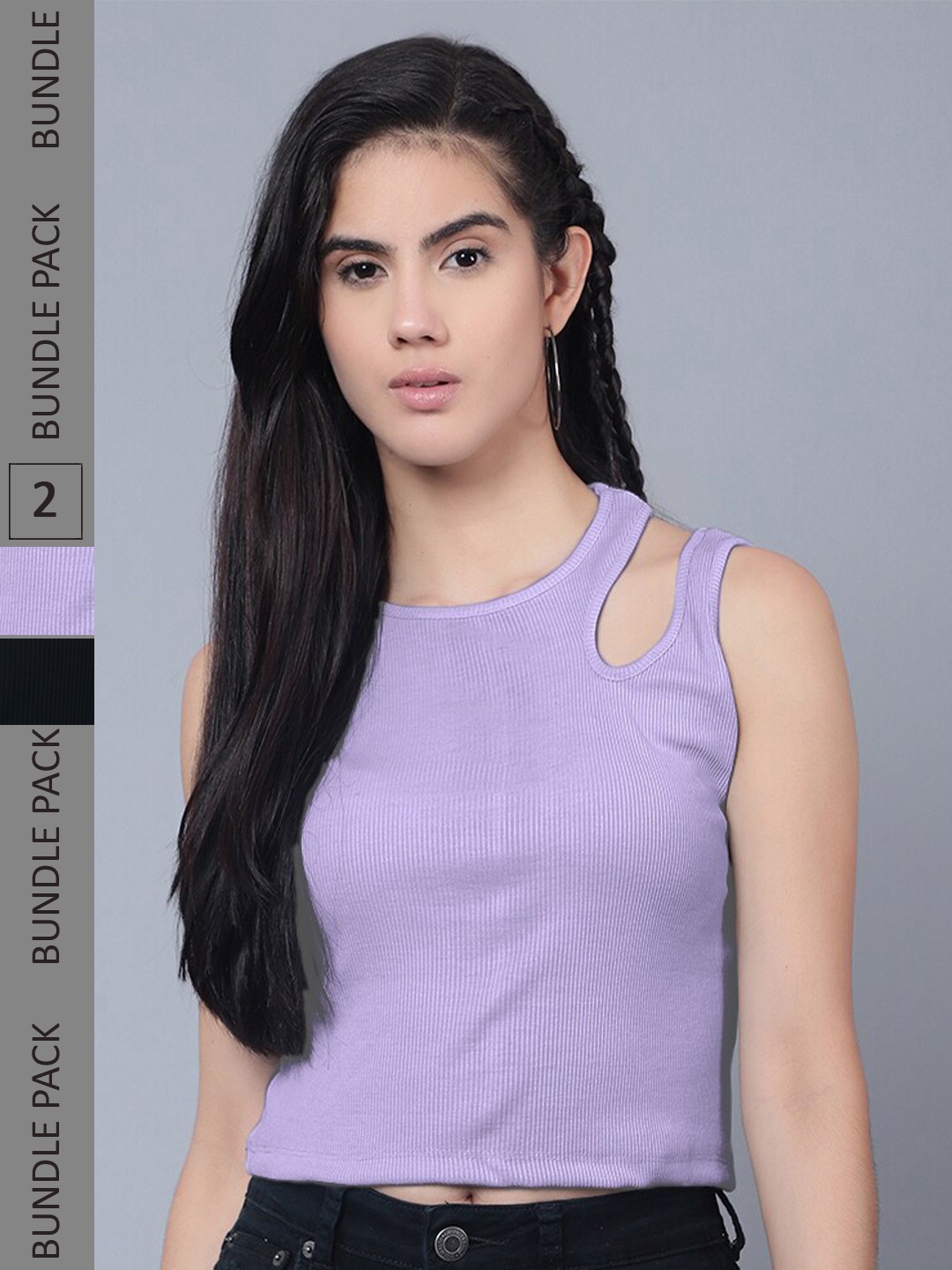 

Boleem Pack Of 2 Cotton Crop Top, Purple