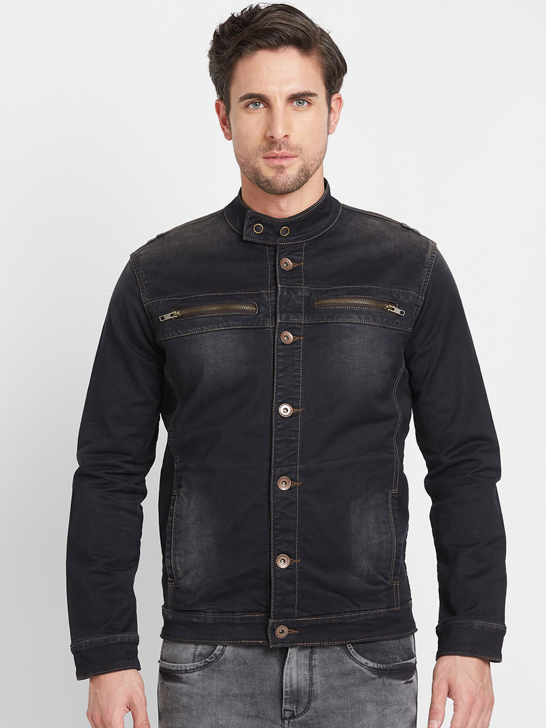 

Being Human Camouflage Denim Jacket, Blue