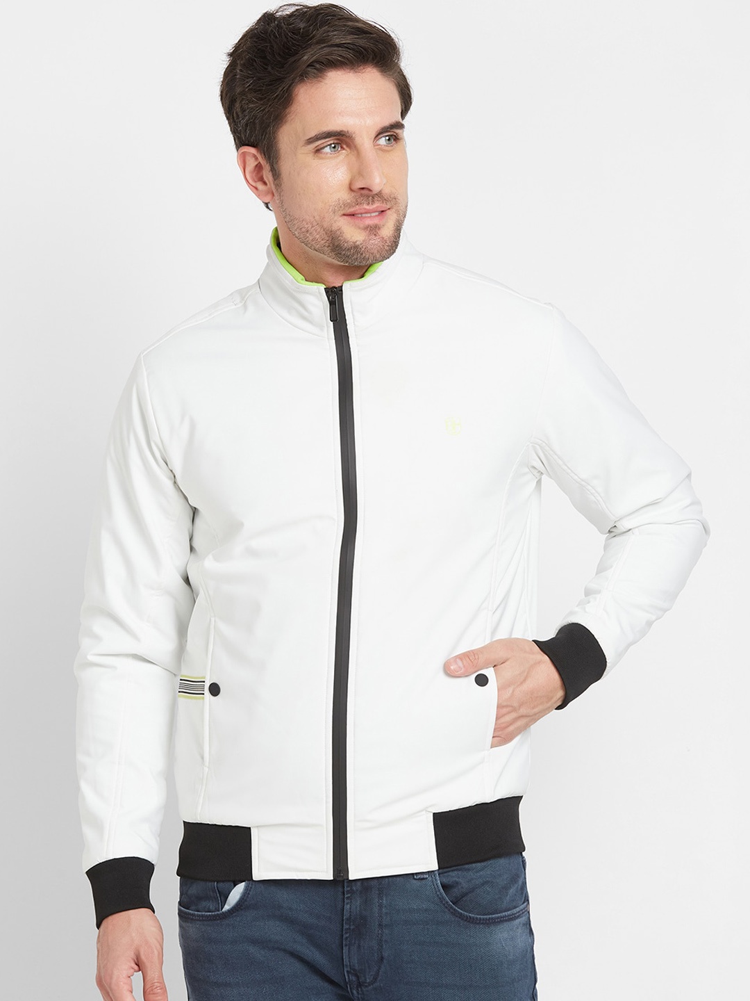 

Being Human Mock Collar Bomber Jacket, White