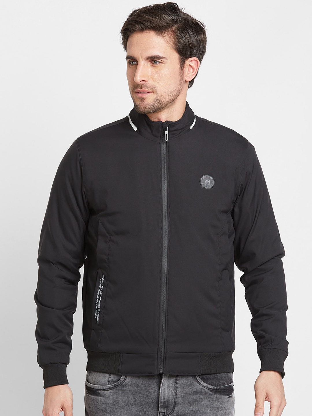 

Being Human Mock Collar Bomber Jacket, Black