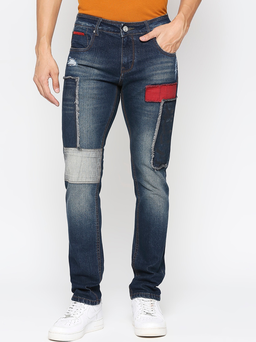 

Being Human Men Mildly Distressed Mid Rise Heavy Fade Jeans, Blue