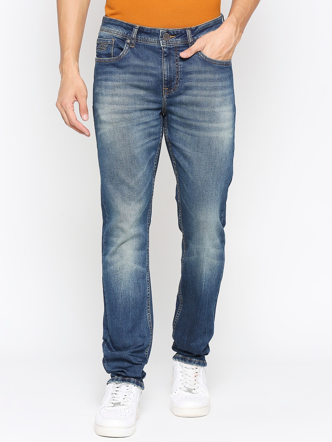 

Being Human Men Mildly Distressed Heavy Fade Slim Fit Jeans, Blue