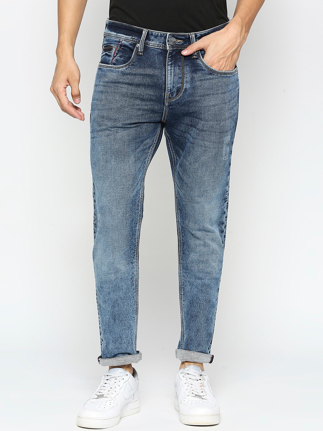 

Being Human Men Clean Look Mid Rise Heavy Fade Jeans, Blue