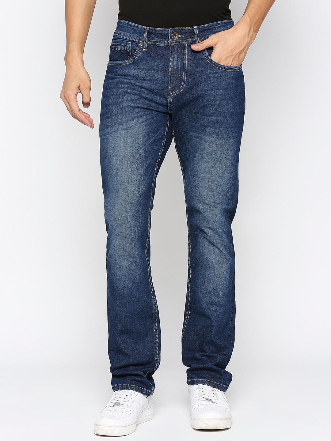 

Being Human Men Clean Look Mid Rise Heavy Fade Jeans, Blue