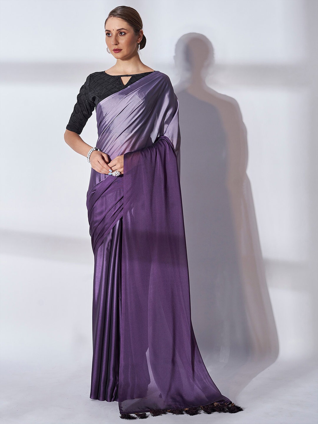 

Mitera Ombre Pure Georgette Saree, Purple