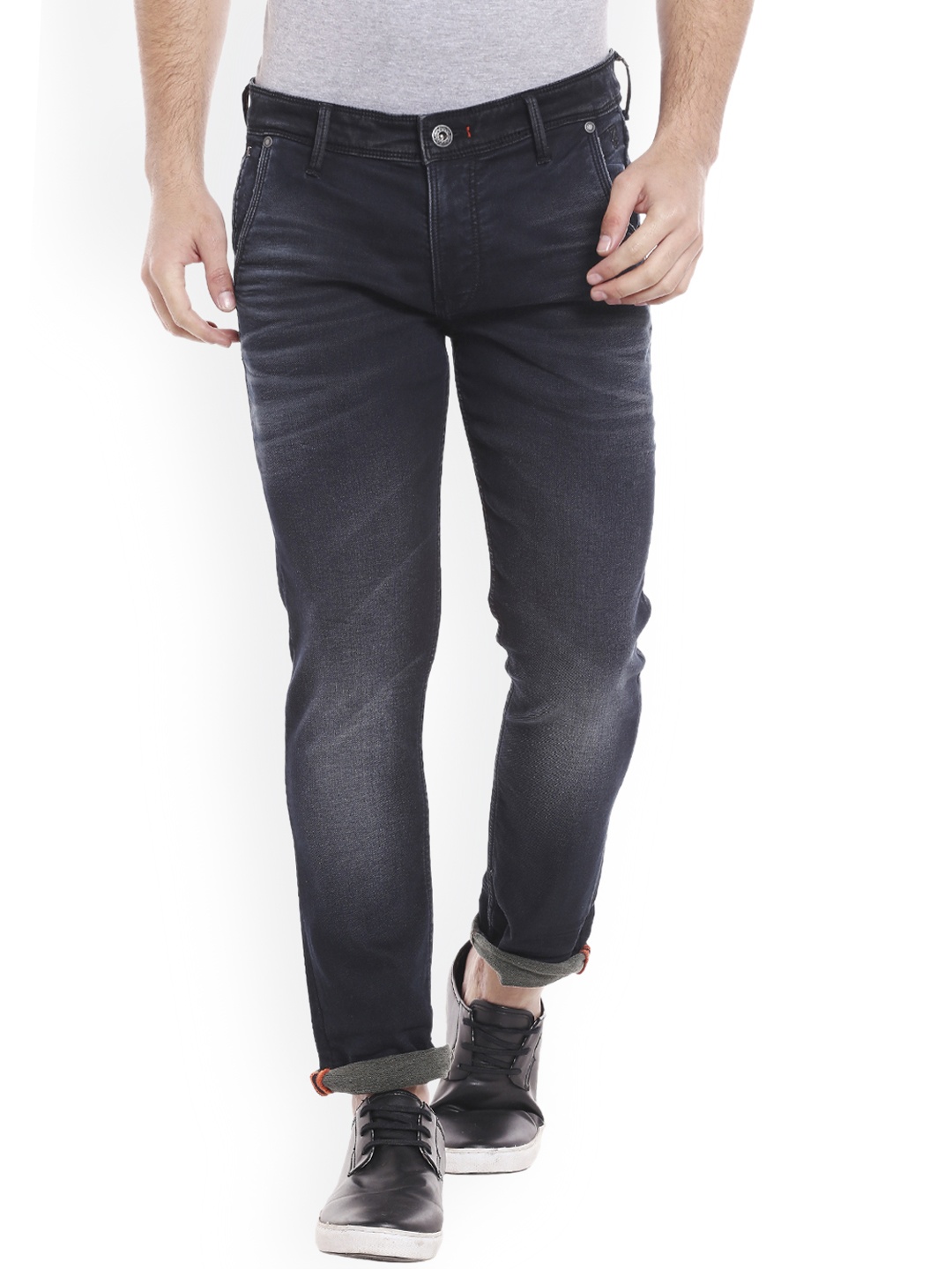 

Killer Men Black & Olive Green Slim Fit Mid-Rise Clean Look Jeans