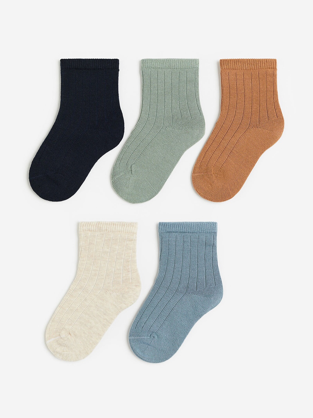 

H&M Boys 5-Pack Textured-Knit Socks, Blue