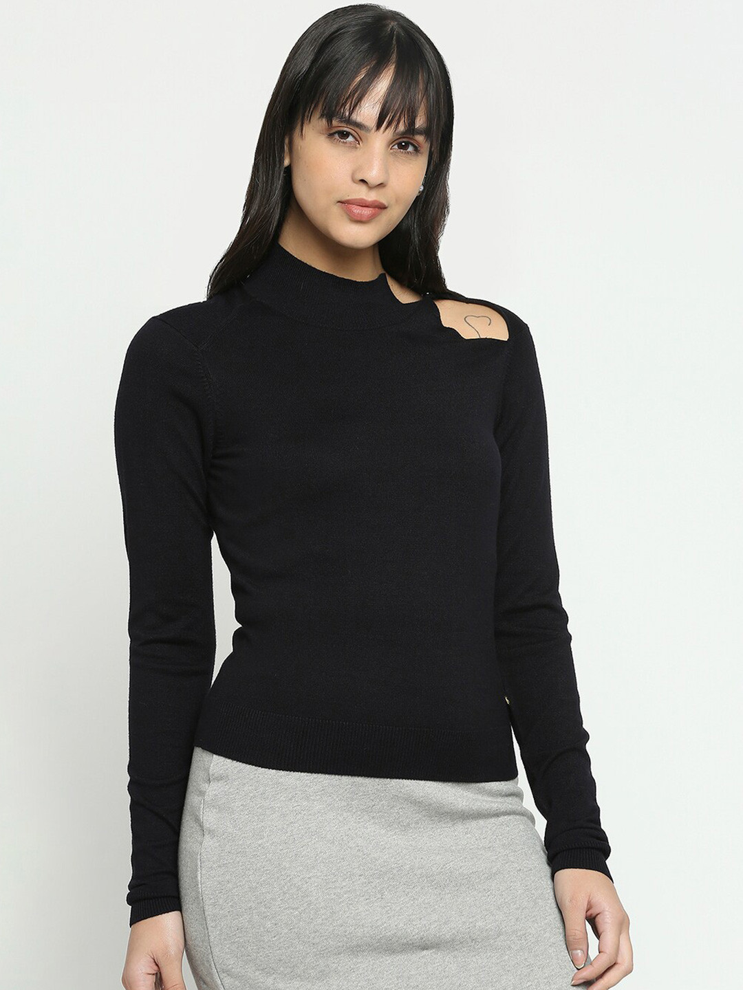 

Being Human Cotton Pullover Sweaters, Black