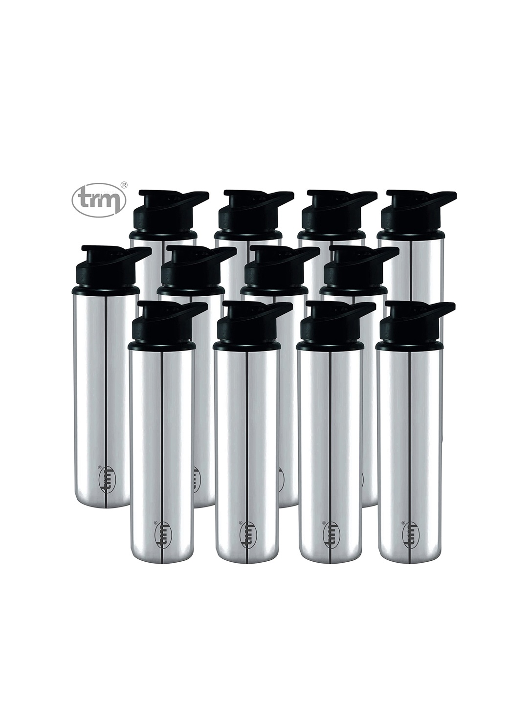 

TRM Stainless Steel 12 Pieces Single Walled Sipper Water Bottles-900 ml Each