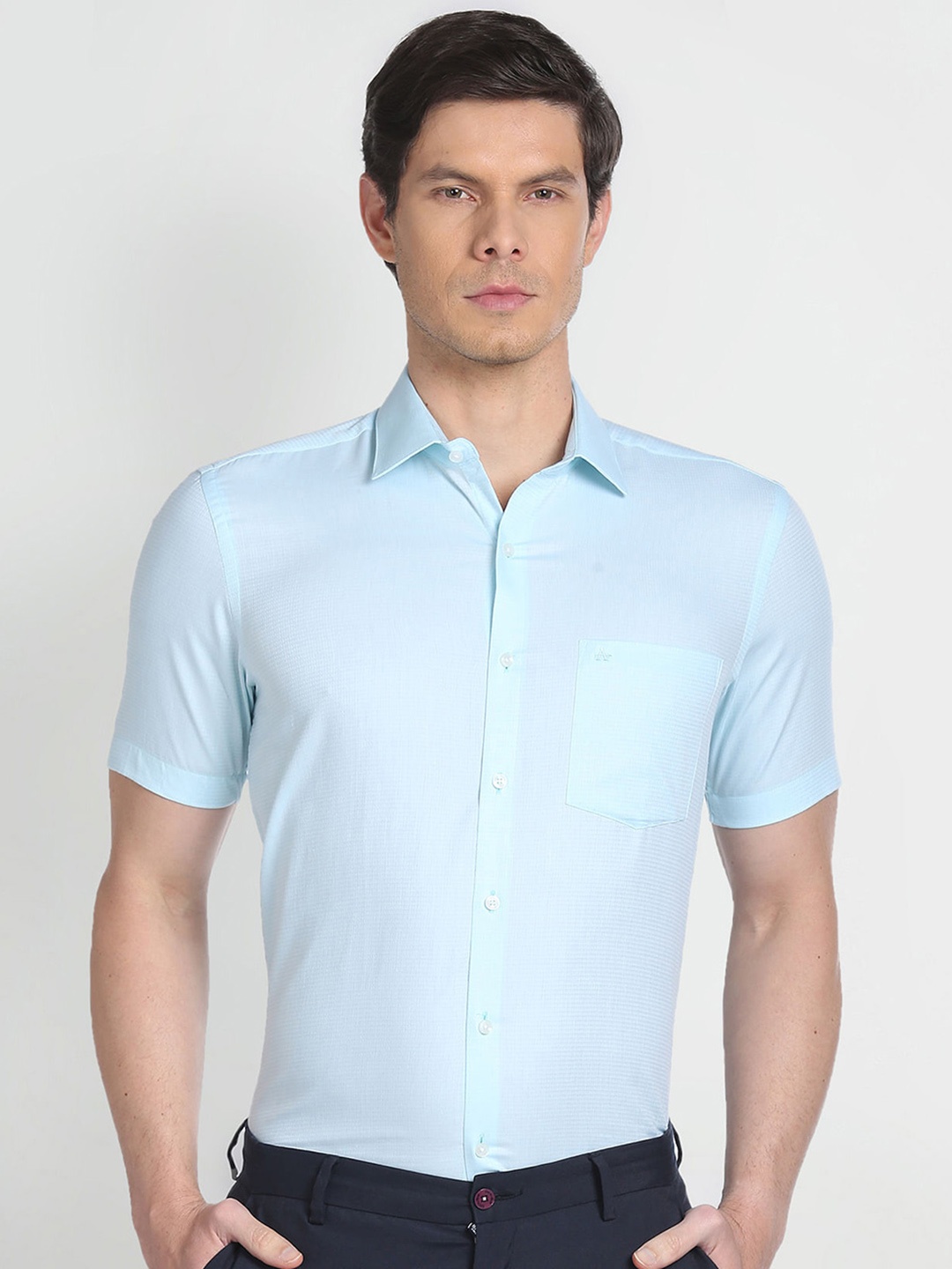 

Arrow Spread Collar Opaque Regular Fit Cotton Formal Shirt, Blue