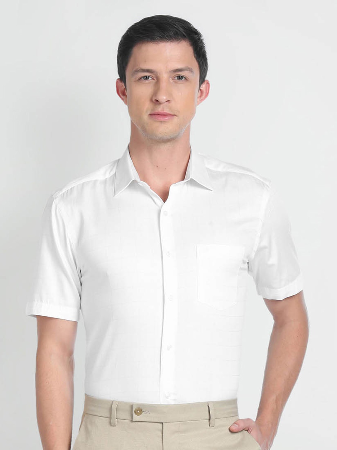 

Arrow Spread Collar Cotton Formal Shirt, White