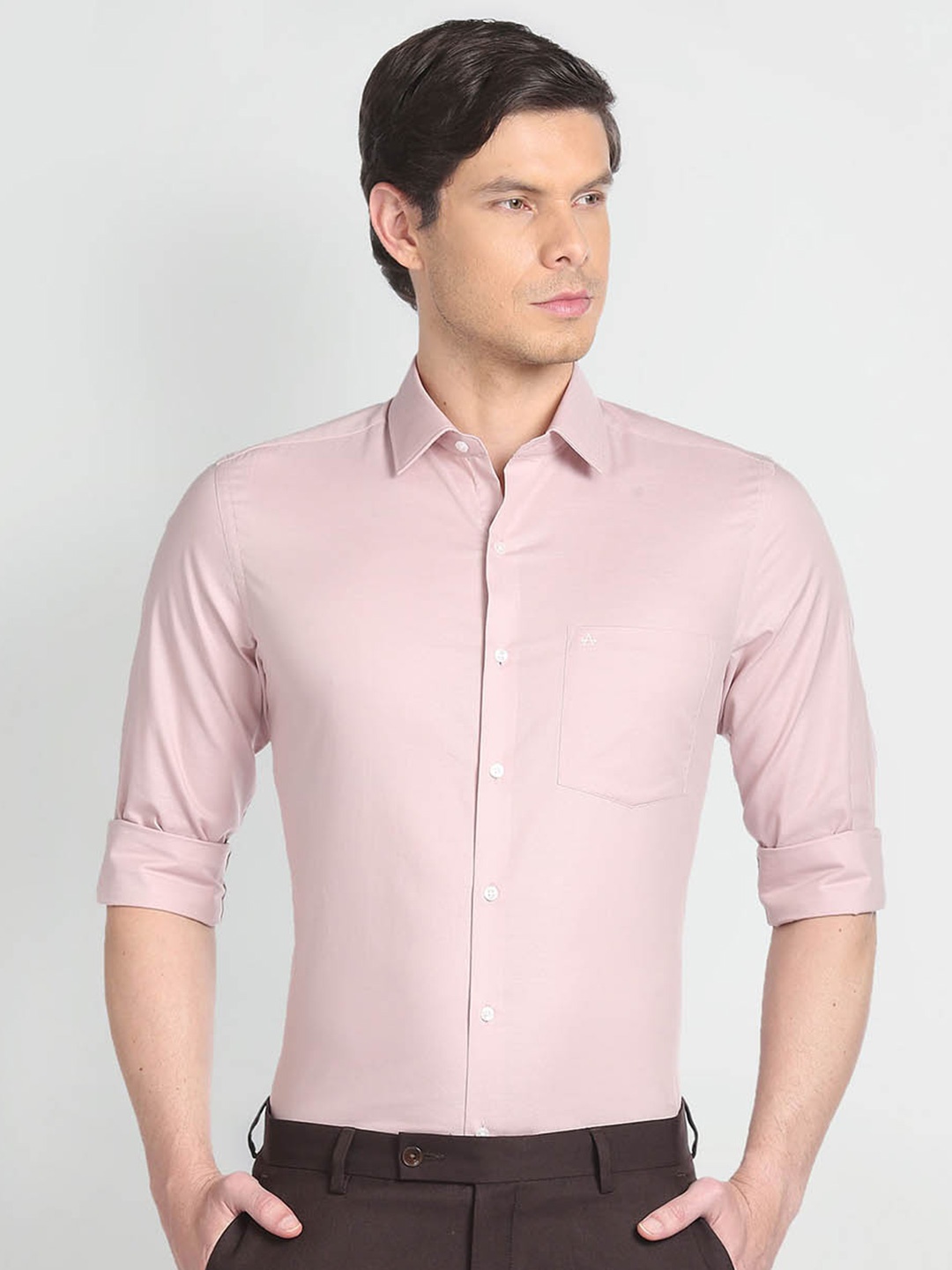 

Arrow Slim Fit Spread Collar Cotton Formal Shirt, Pink