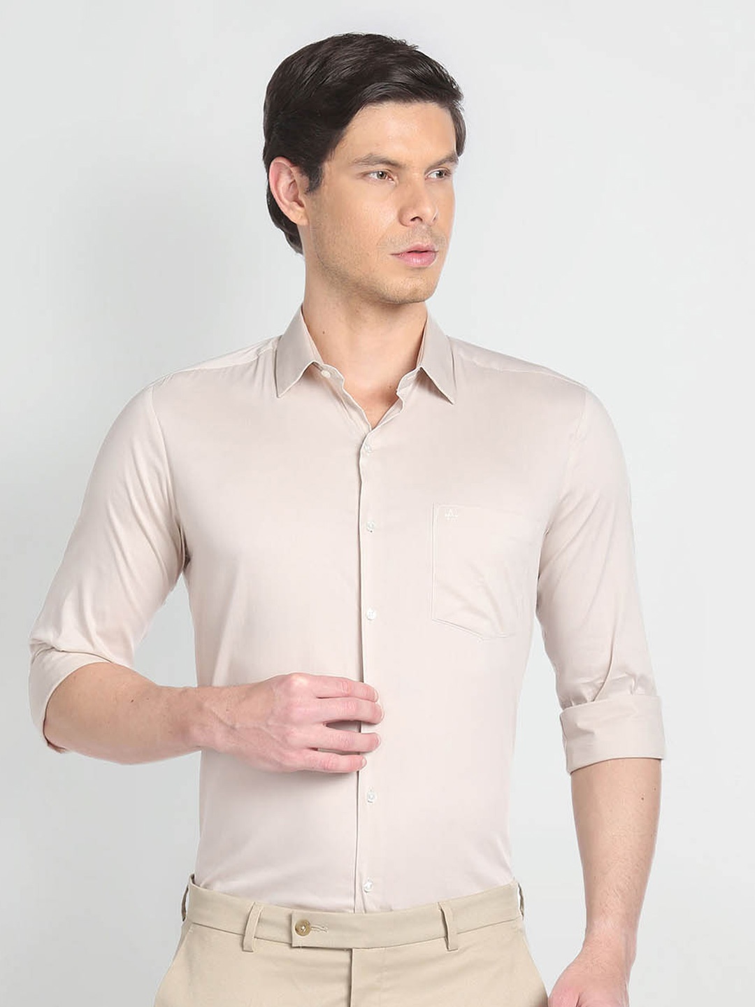 

Arrow Slim Fit Opaque Formal Shirt, Beige