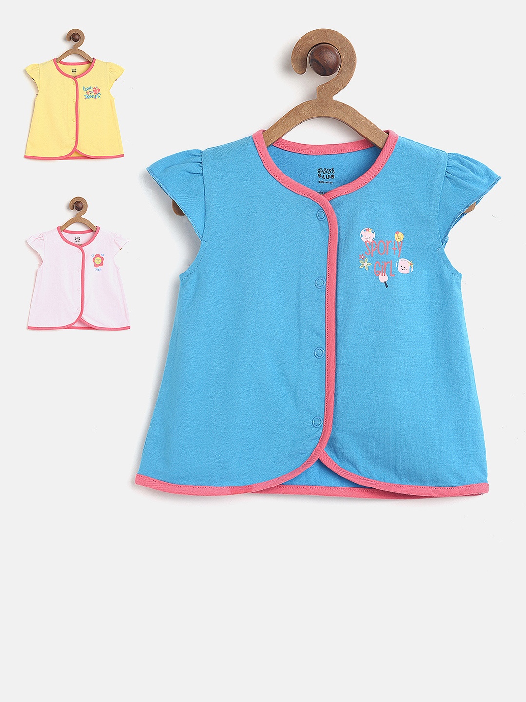 

MINI KLUB Girls Pack of 3 Jhablas, Pink