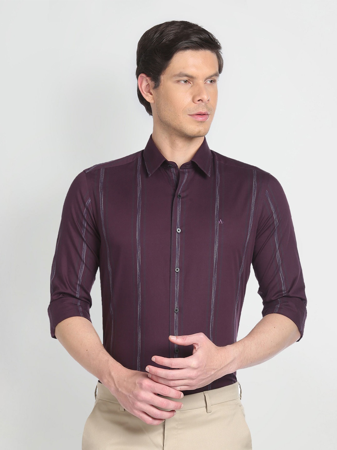 

Arrow New York Striped Slim Fit Formal Shirt, Purple