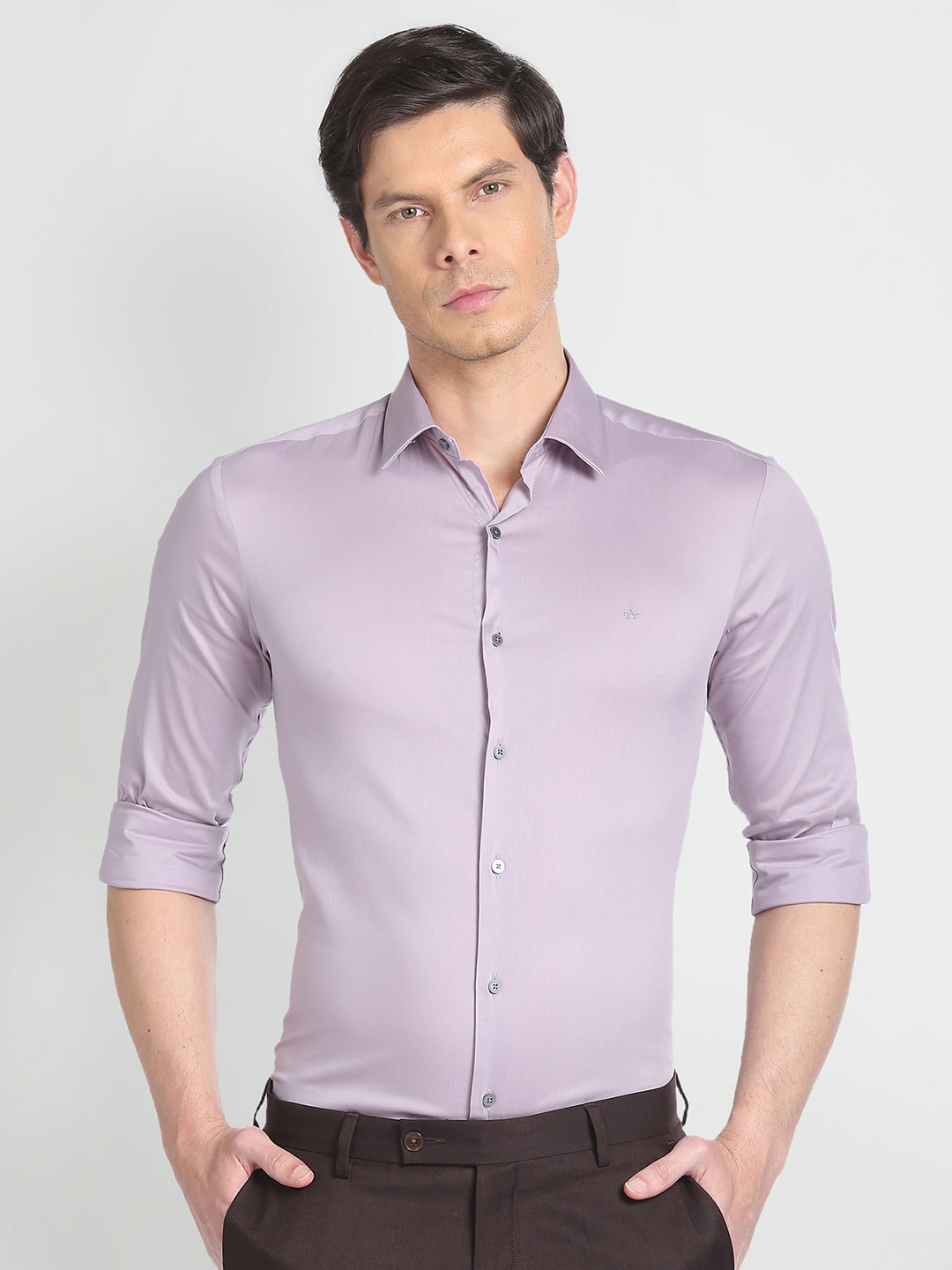 

Arrow New York Super Slim Skinny Fit Spread Collar Formal Shirt, Lavender