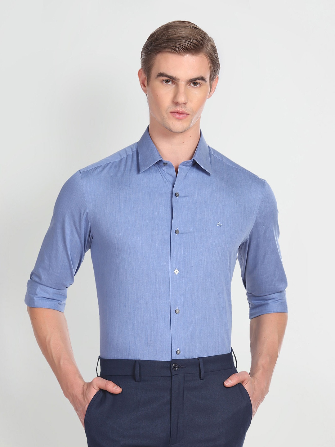 

Arrow New York Slim Fit Classic Cotton Formal Shirt, Blue