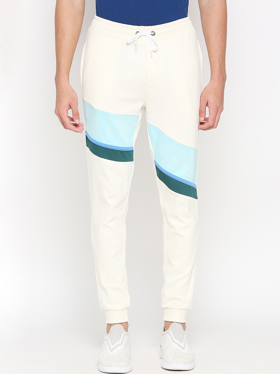 

Being Human Men Cotton Mid-Rise Joggers, White