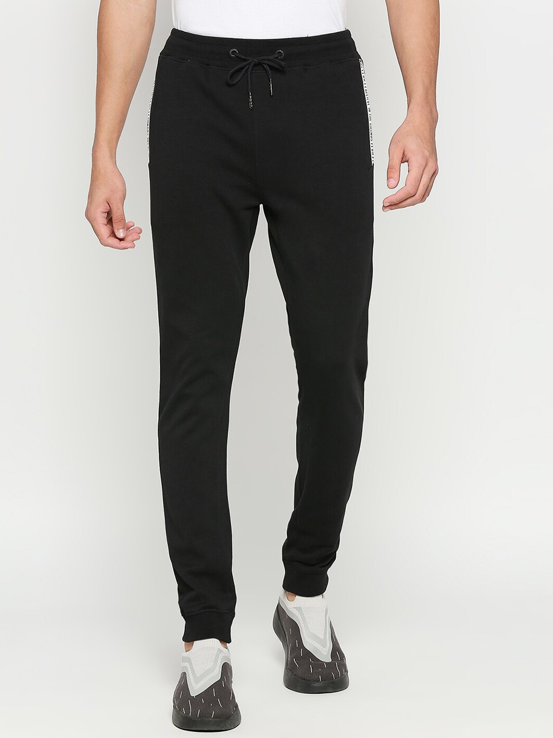 

Being Human Men Cotton Mid-Rise Joggers, Black