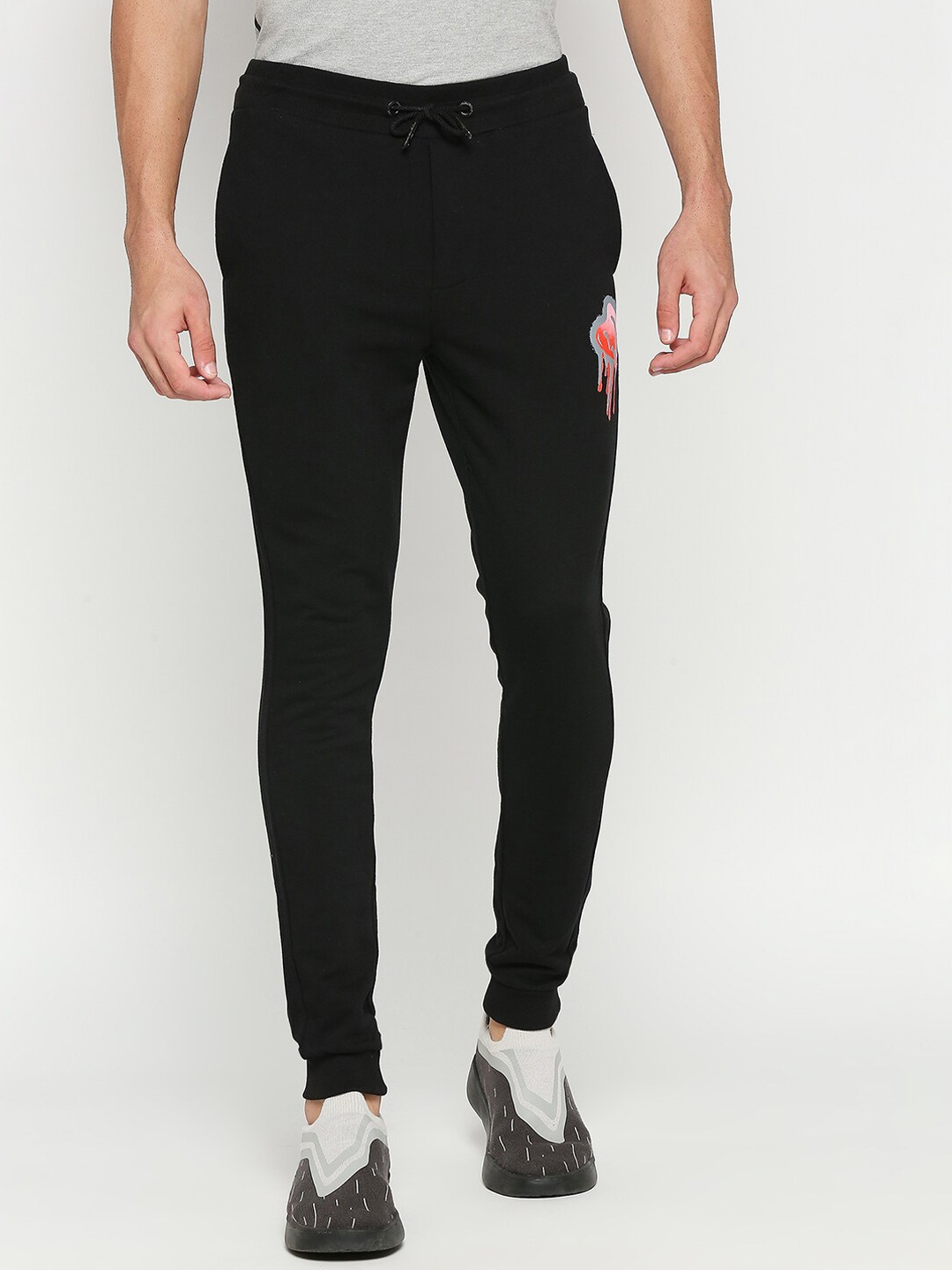 

Being Human Men Cotton Mid-Rise Joggers, Black