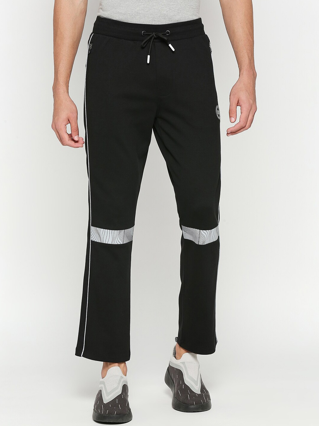 

Being Human Men Mid-Rise Cotton Track Pants, Black