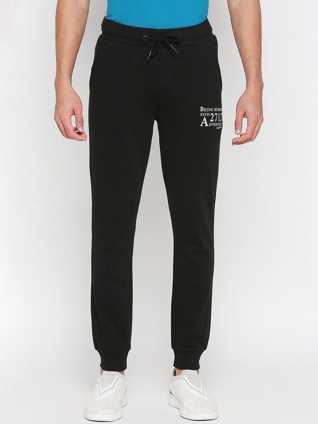 

Being Human Men Regular Fit Mid-Rise Joggers, Black