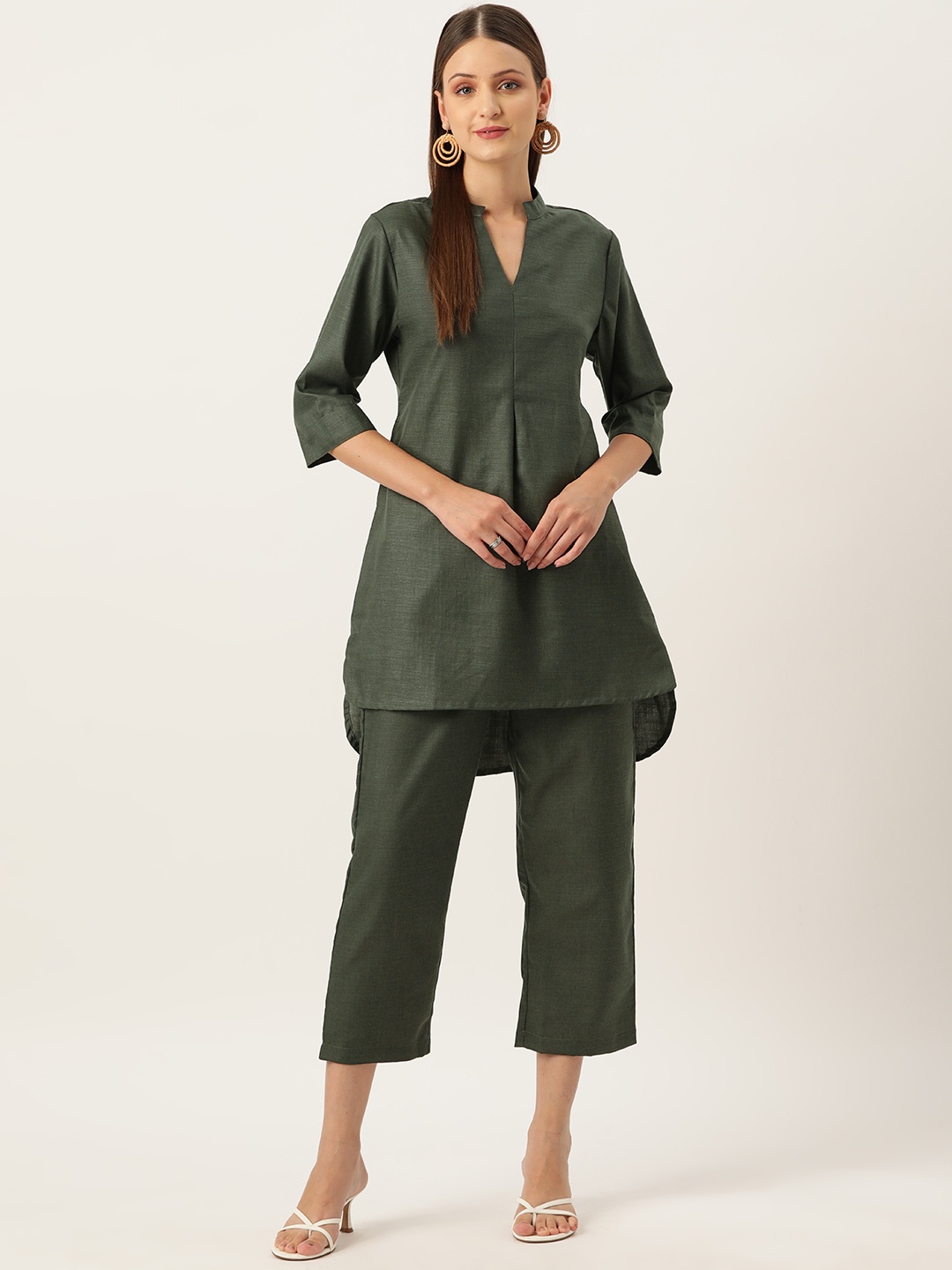 

Off Label Women Solid Tunic with Trousers, Green
