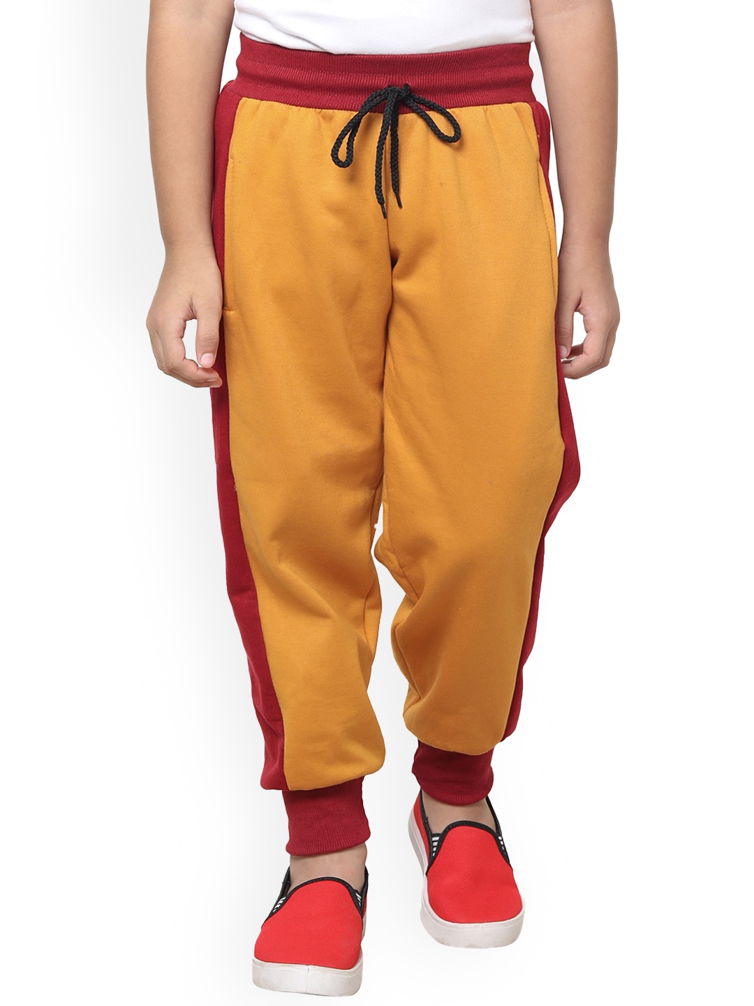 

BAESD Boys Colourblocked Fleece Mid-Rise Joggers, Yellow