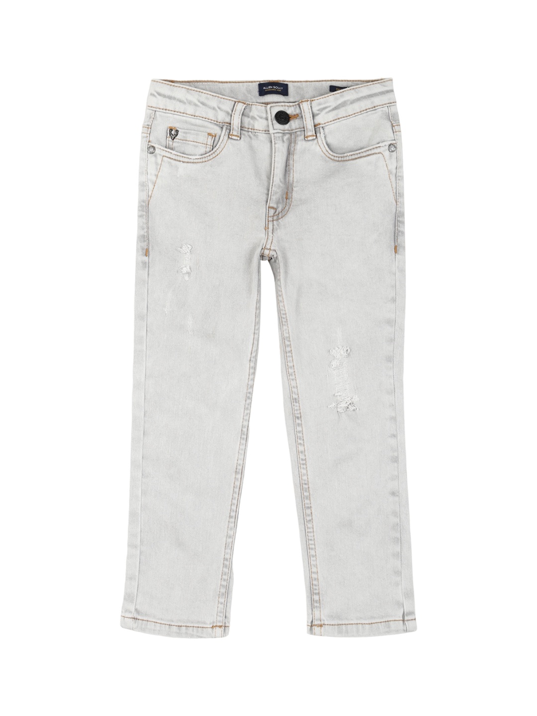 

Allen Solly Junior Boys Skinny Fit Low Distress Cat Scratches Stretchable Jeans, Grey