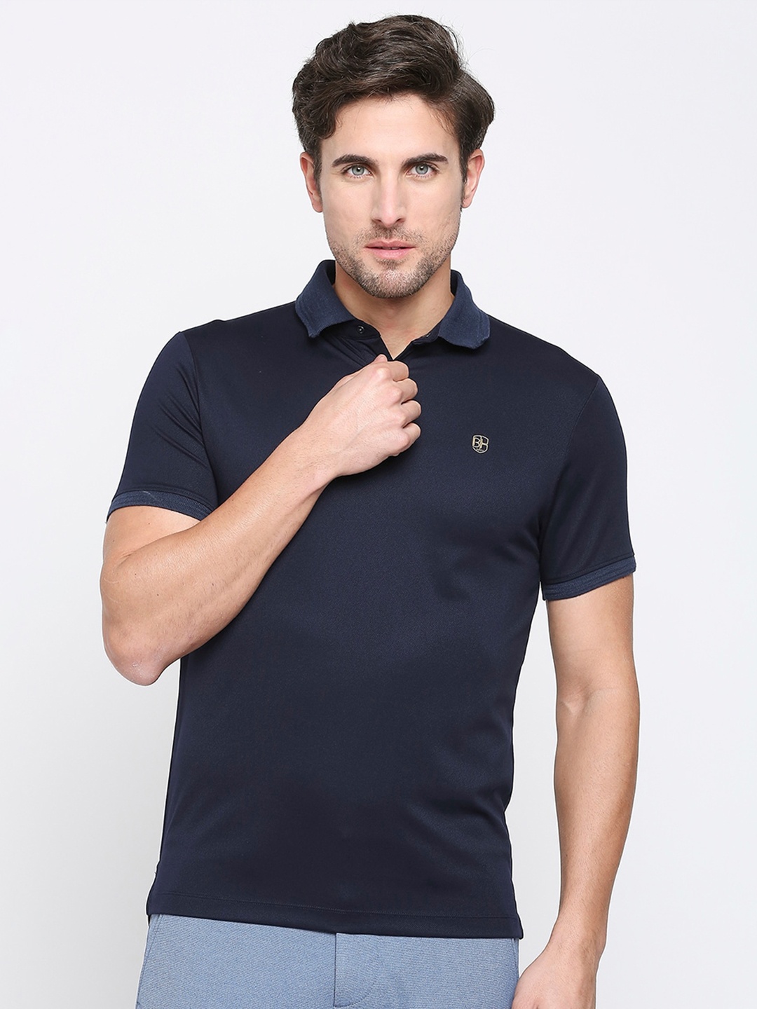 

Being Human Polo Collar Regular Fit Cotton Regular T-shirt, Blue