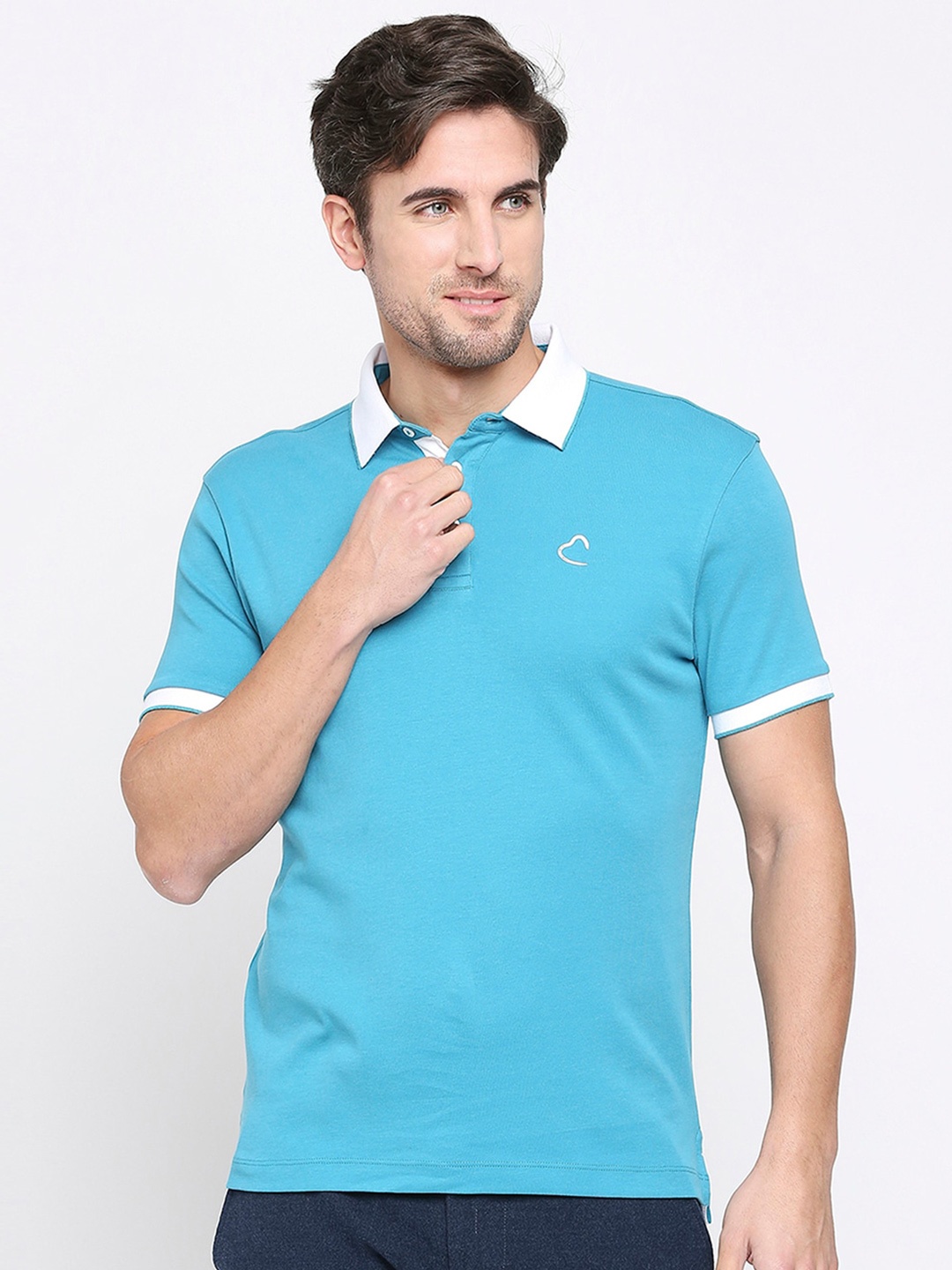 

Being Human Colourblocked Polo Collar Regular Fit Cotton Regular T-shirt, Blue