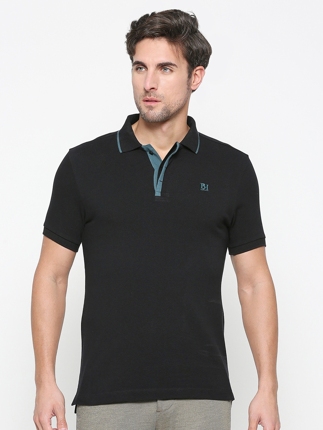 

Being Human Polo Collar Regular Fit Cotton Regular T-shirt, Black