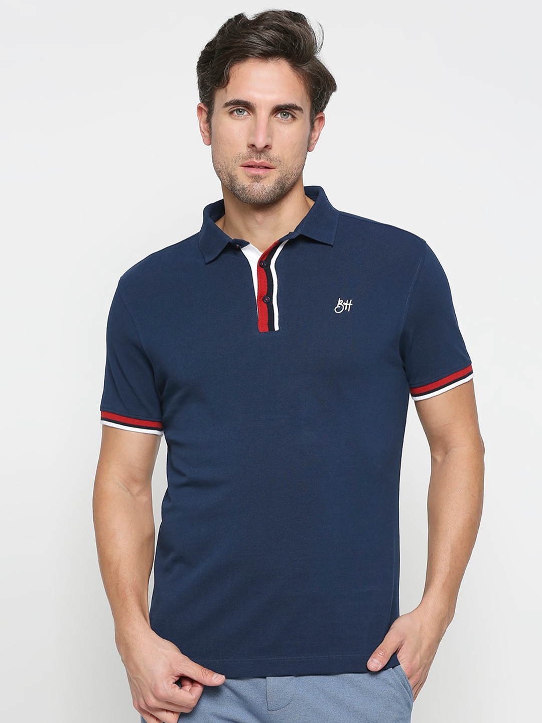 

Being Human Polo Collar T-shirt, Blue