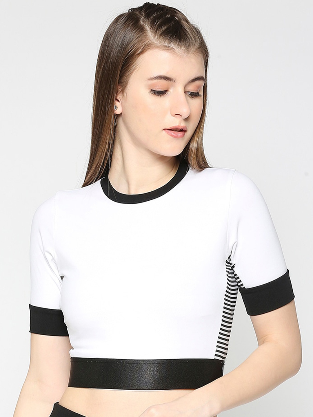 

Being Human Round Neck Crop Top, White