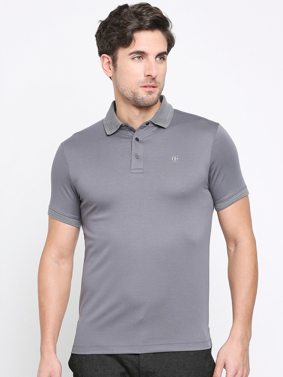 

Being Human Polo Collar T-shirt, Grey